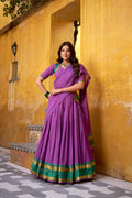 Nitriya Purple Color Pure Chanderi Zari Weaving Half Saree Lehenga Choli