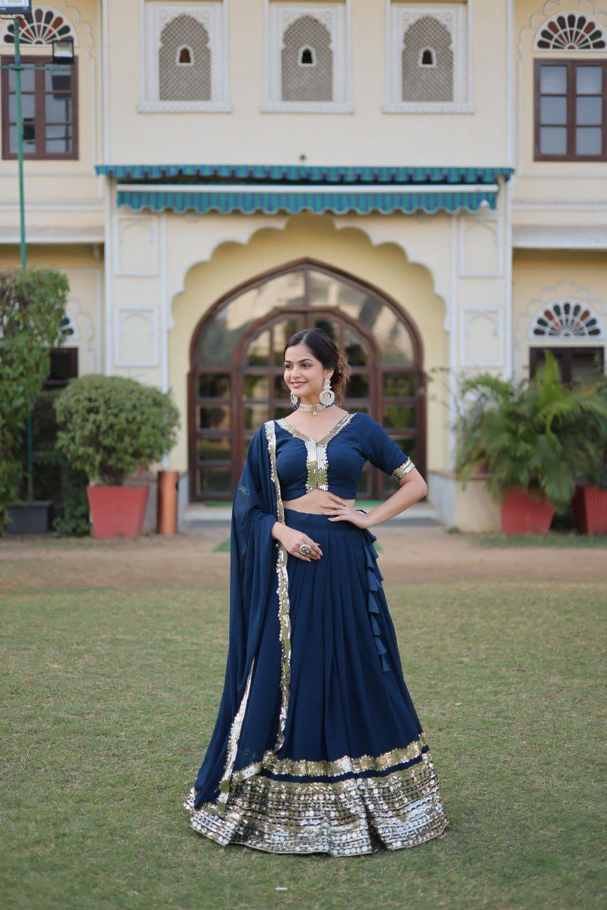 Royal Radiance: Georgette Lehenga Choli Ensemble