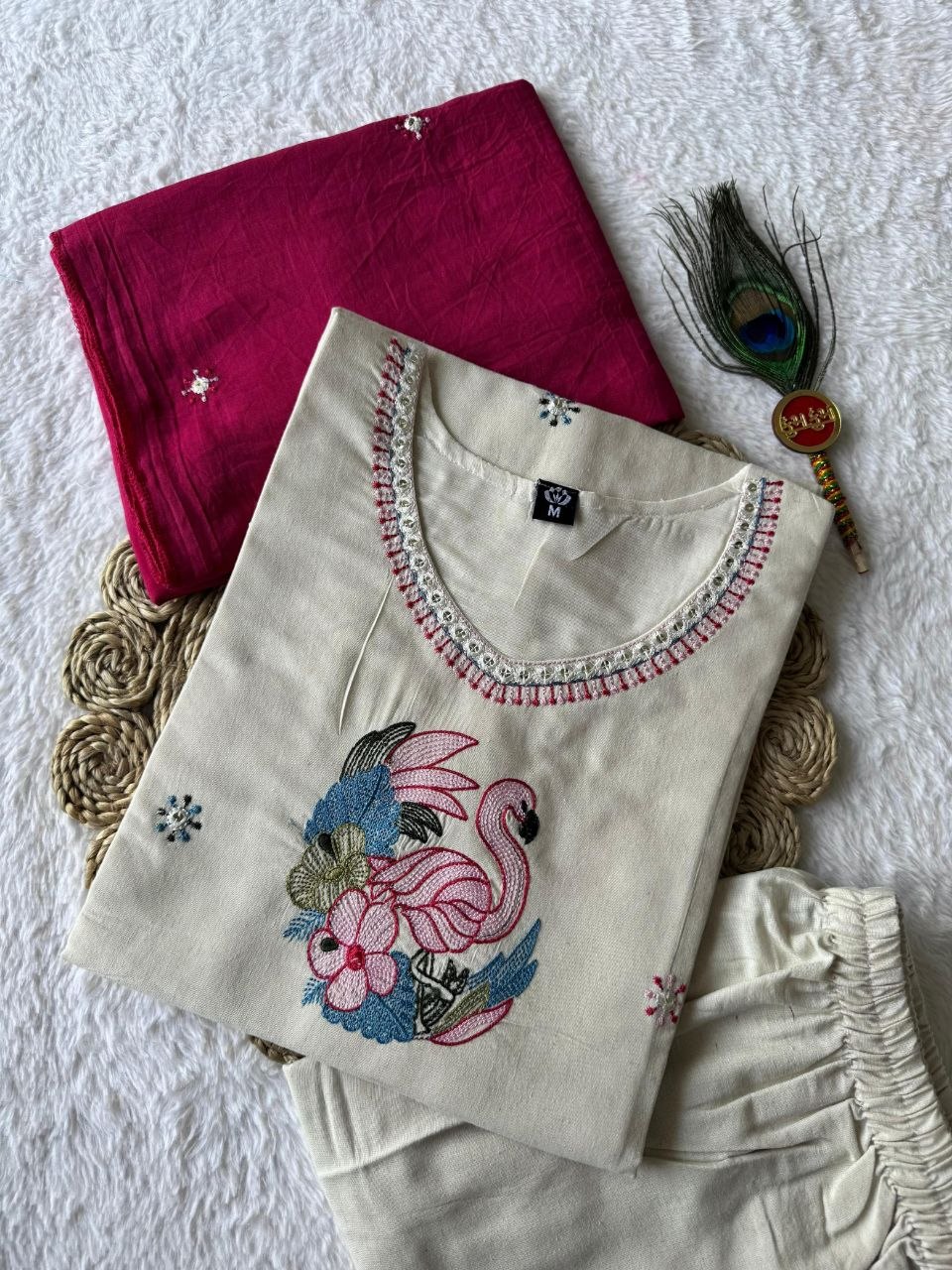 Akansha Cream Coloured Khadi Cotton Kurta Sets