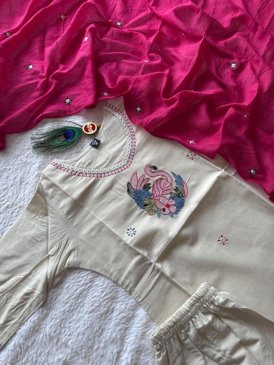 Akansha Cream Coloured Khadi Cotton Kurta Sets