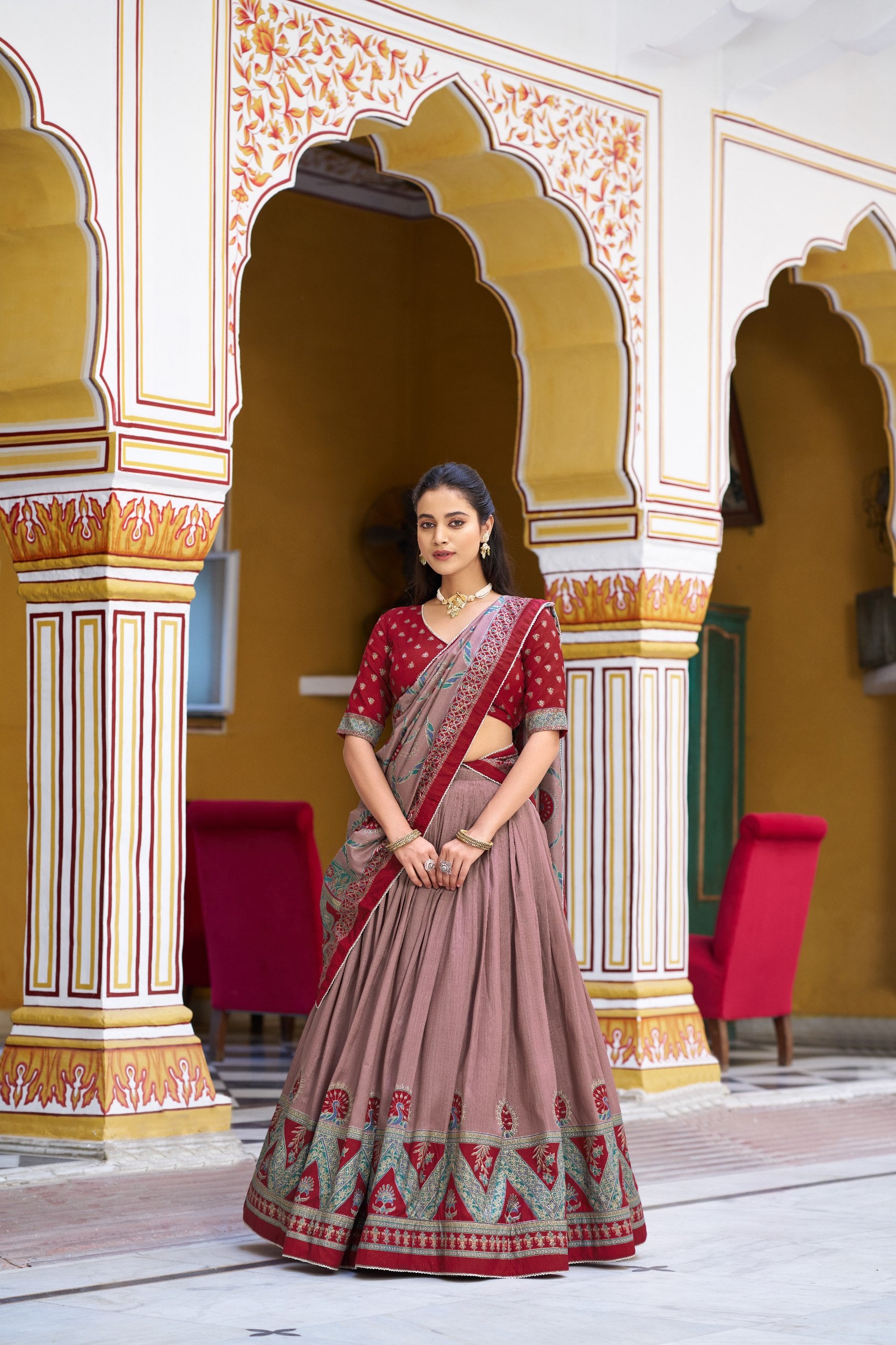 Soumya Tussar Silk Iconic Foil Printed Lehenga Choli Set