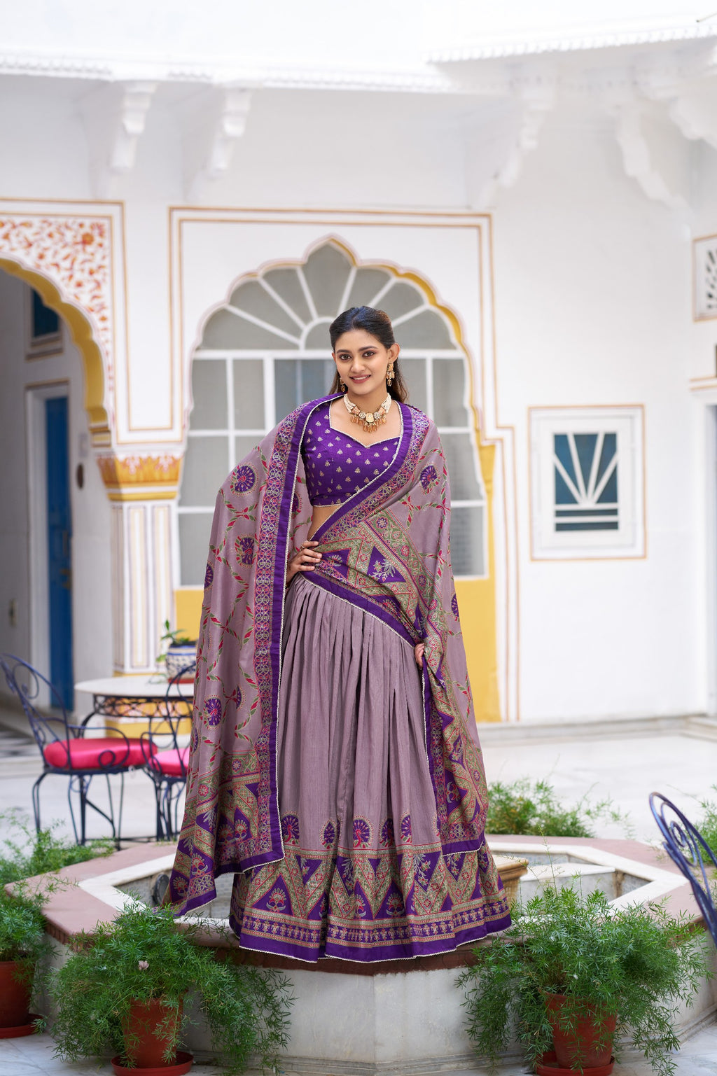 Soumya Tussar Silk Iconic Foil Printed Lehenga Choli Set