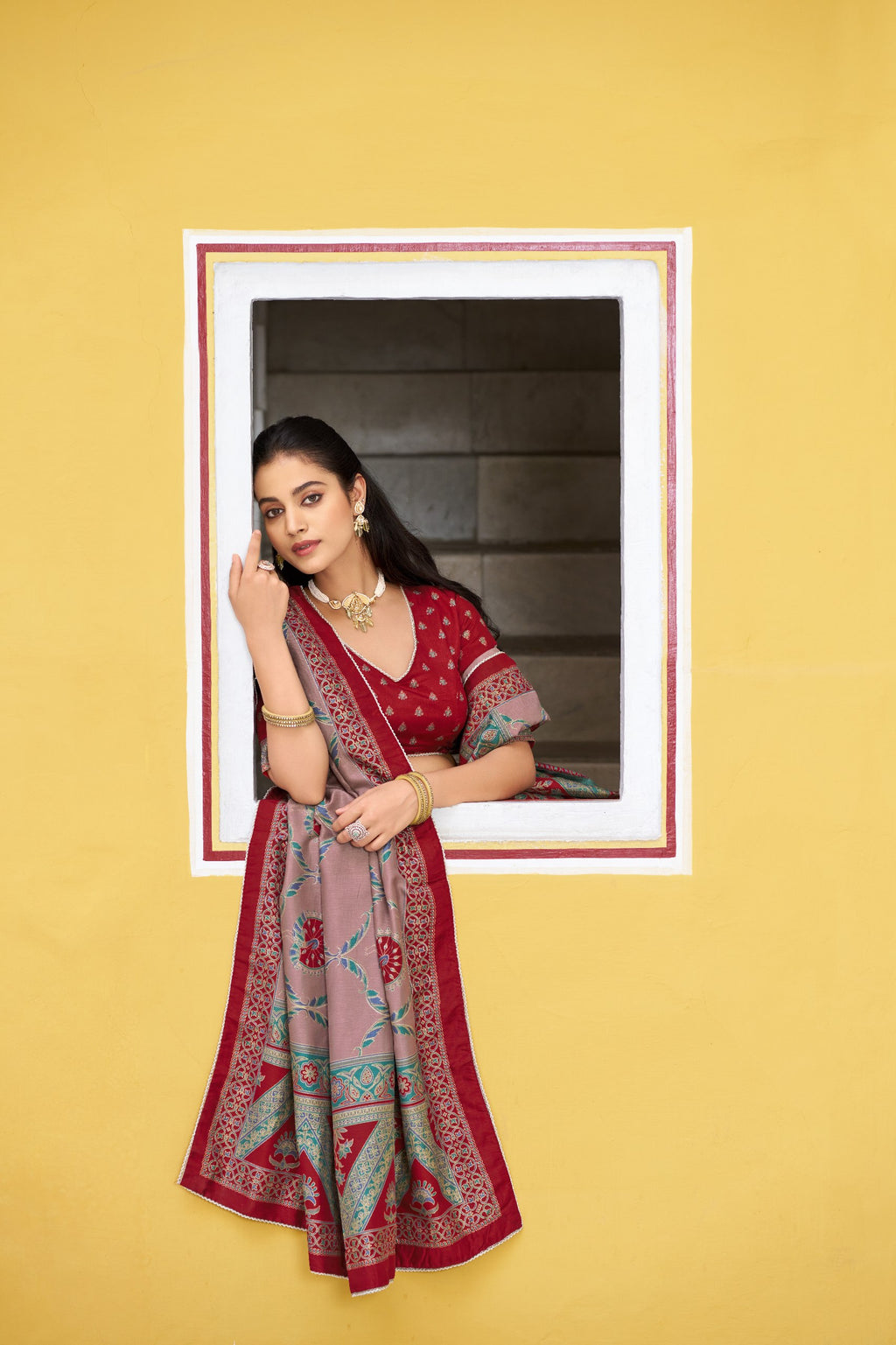 Soumya Tussar Silk Iconic Foil Printed Lehenga Choli Set