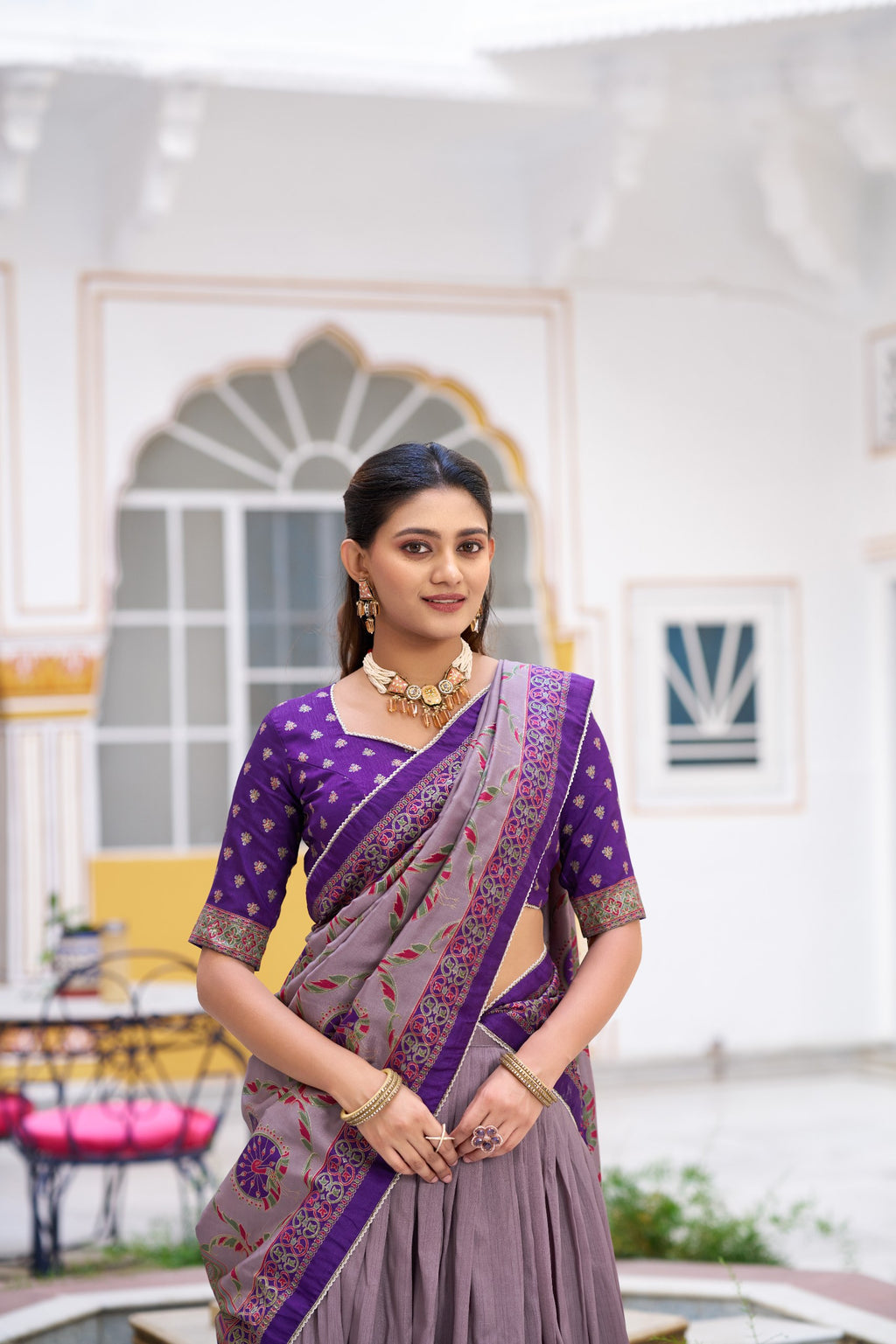 Soumya Tussar Silk Iconic Foil Printed Lehenga Choli Set