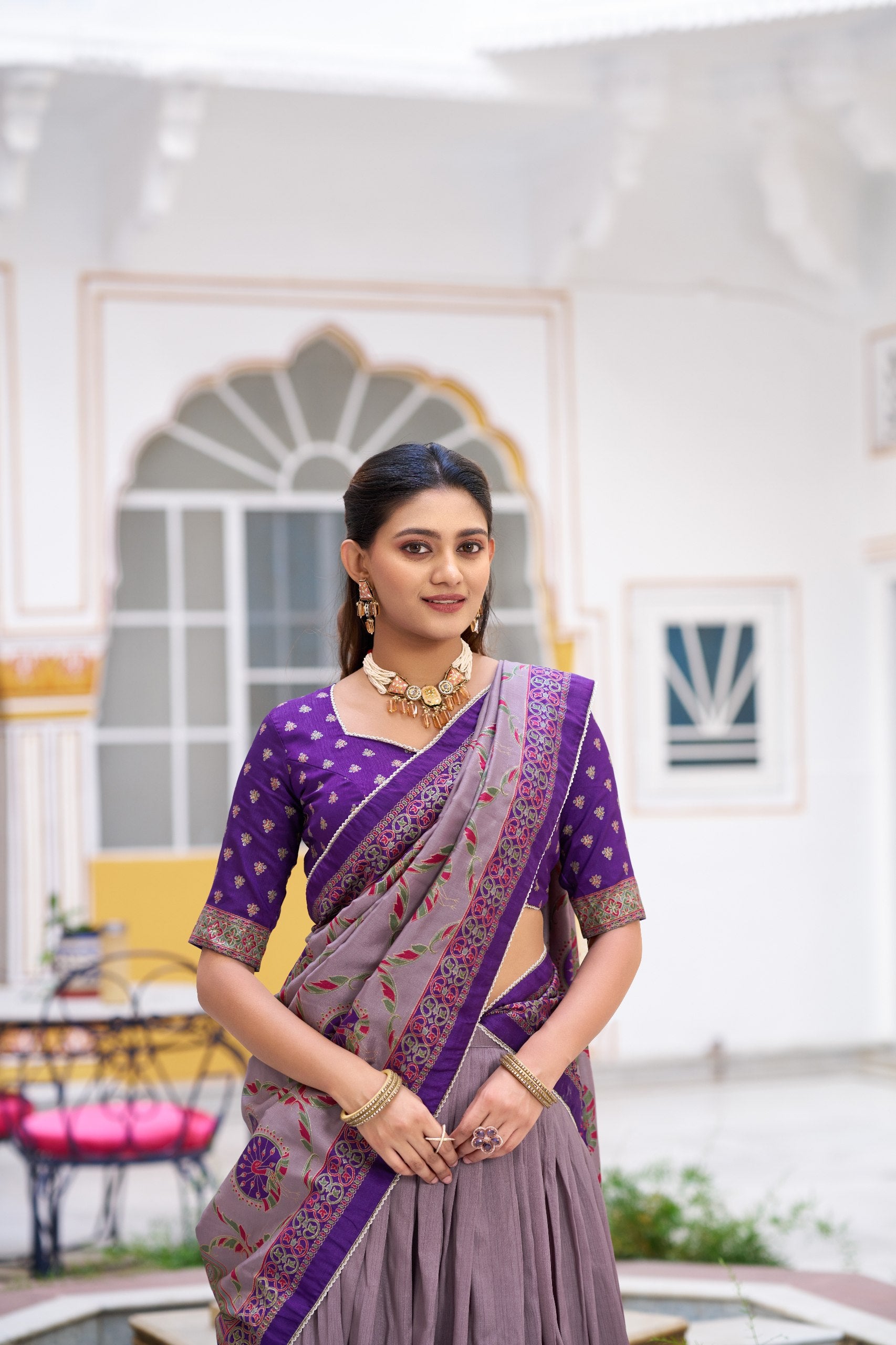 Soumya Tussar Silk Iconic Foil Printed Lehenga Choli Set