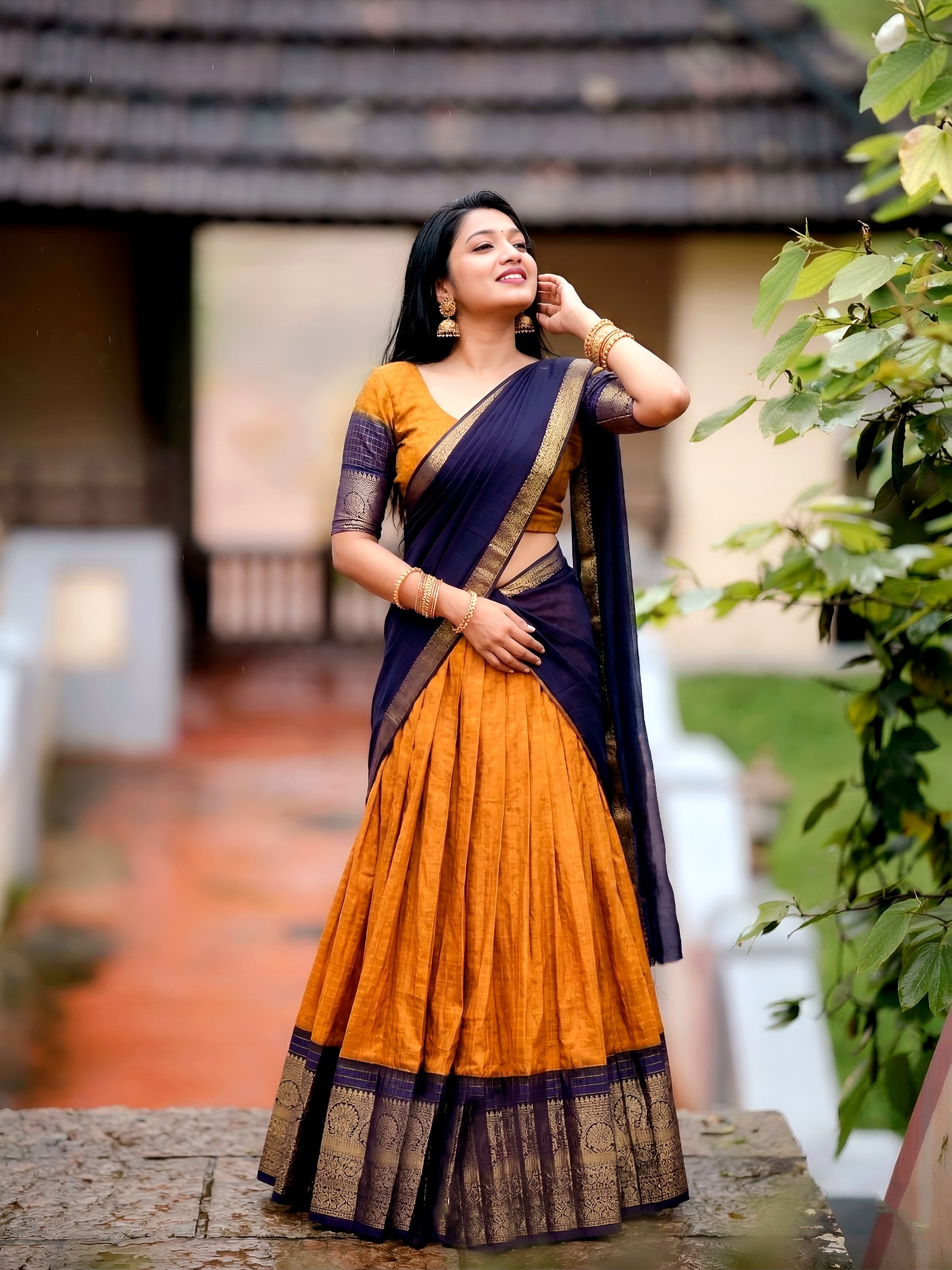 Aneiya Dola Chex Silk Zari Weaving Lehenga Choli Set