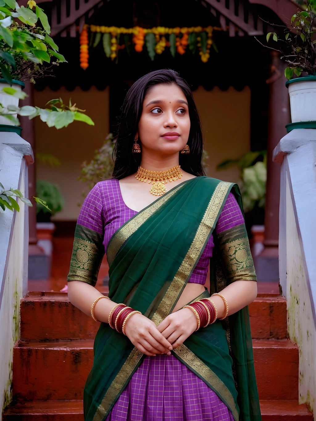 Aneiya Dola Chex Silk Zari Weaving Lehenga Choli Set