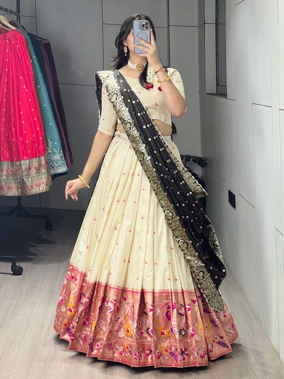 Maharani Paithani Silk zari Weaving Lehenga Choli Set