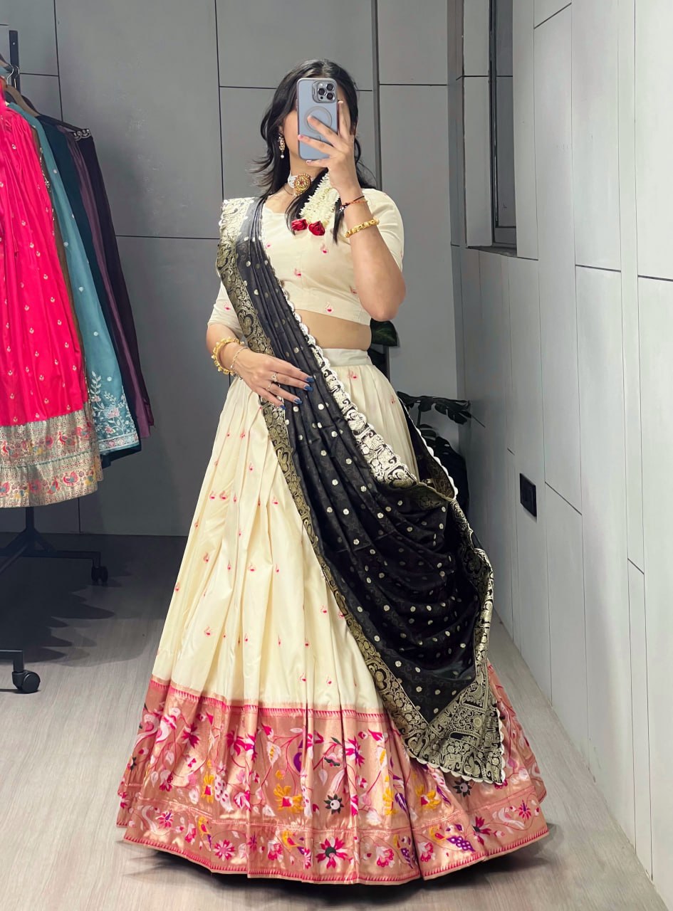 Maharani Paithani Silk zari Weaving Lehenga Choli Set