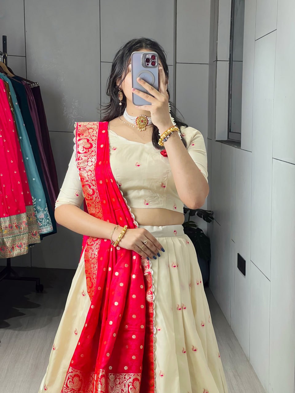 Maharani Paithani Silk zari Weaving Lehenga Choli Set