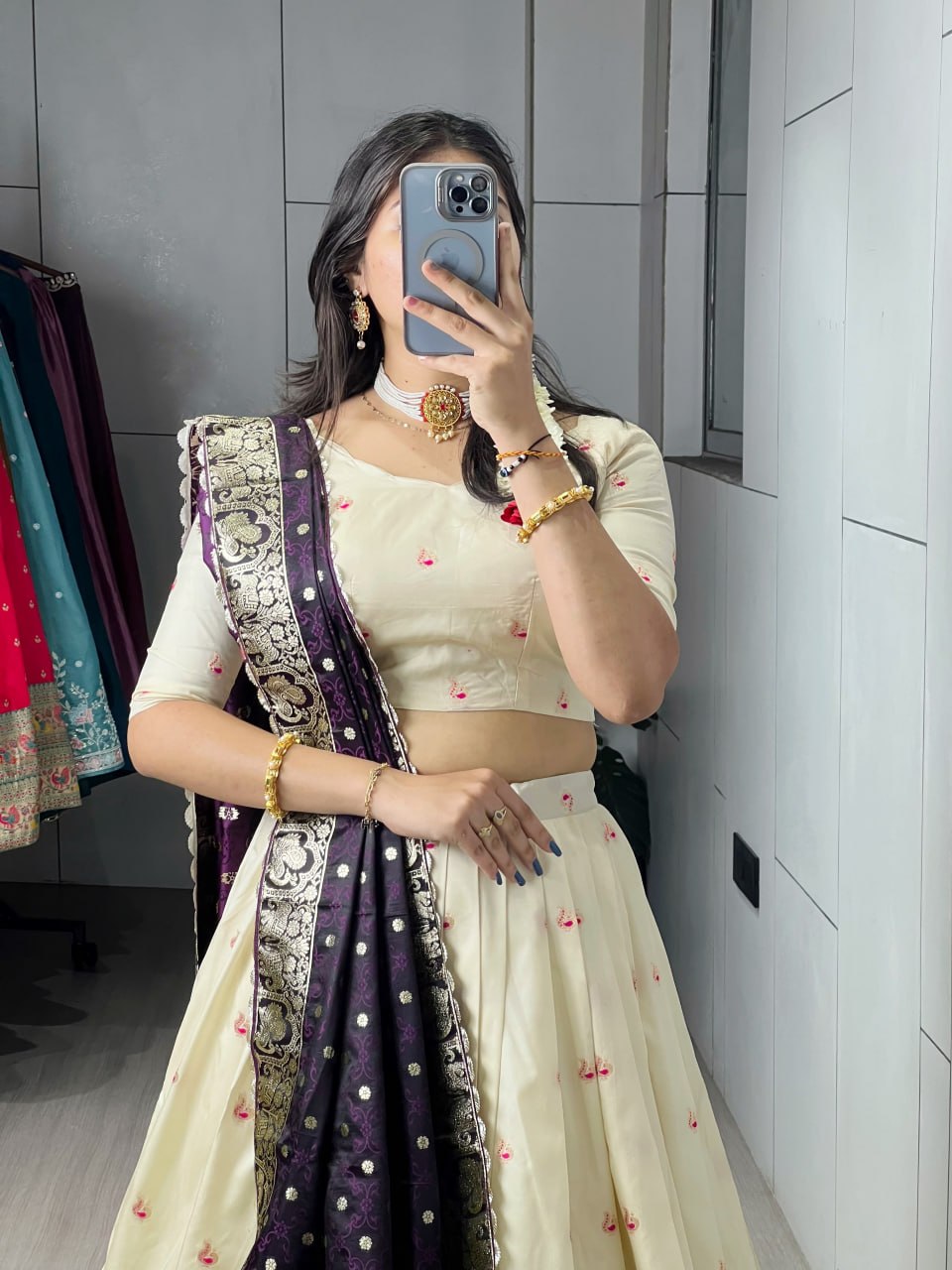 Maharani Paithani Silk zari Weaving Lehenga Choli Set
