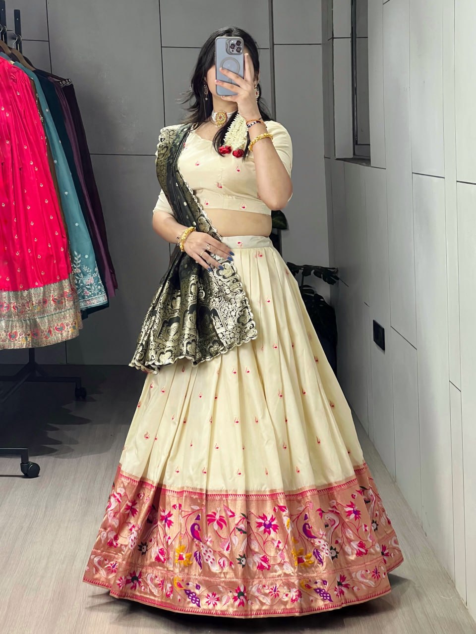 Maharani Paithani Silk zari Weaving Lehenga Choli Set