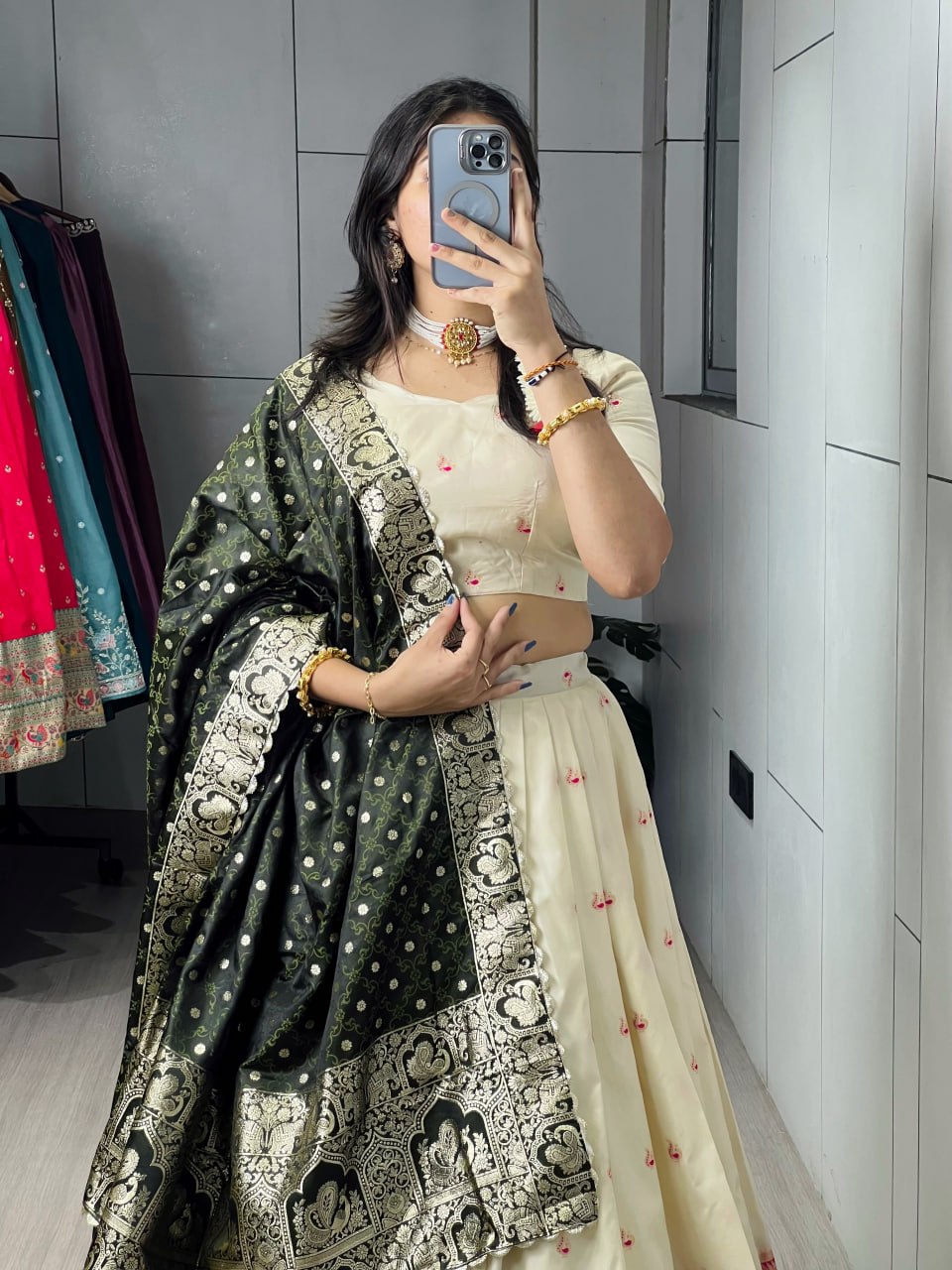 Maharani Paithani Silk zari Weaving Lehenga Choli Set