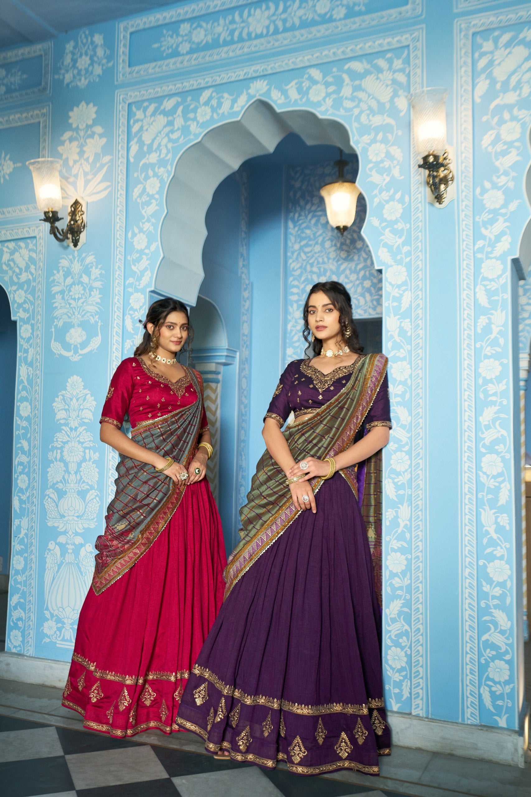 Aarna Vichitra Silk thread Sequins Embroidered Lehenga Choli Set