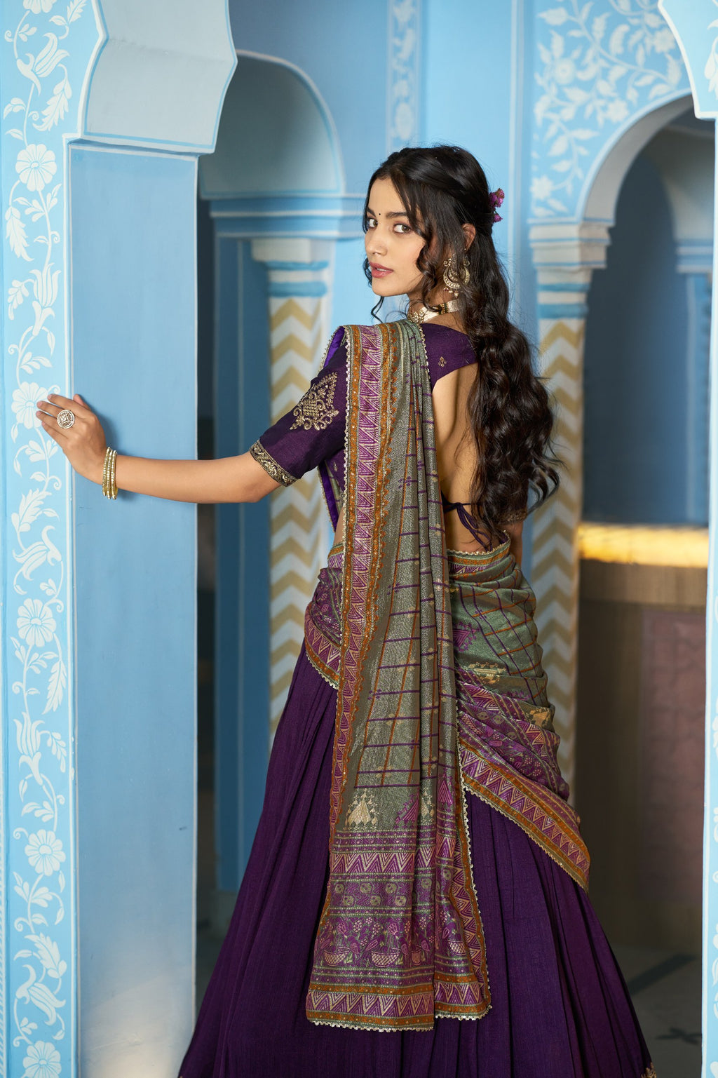 Aarna Vichitra Silk thread Sequins Embroidered Lehenga Choli Set