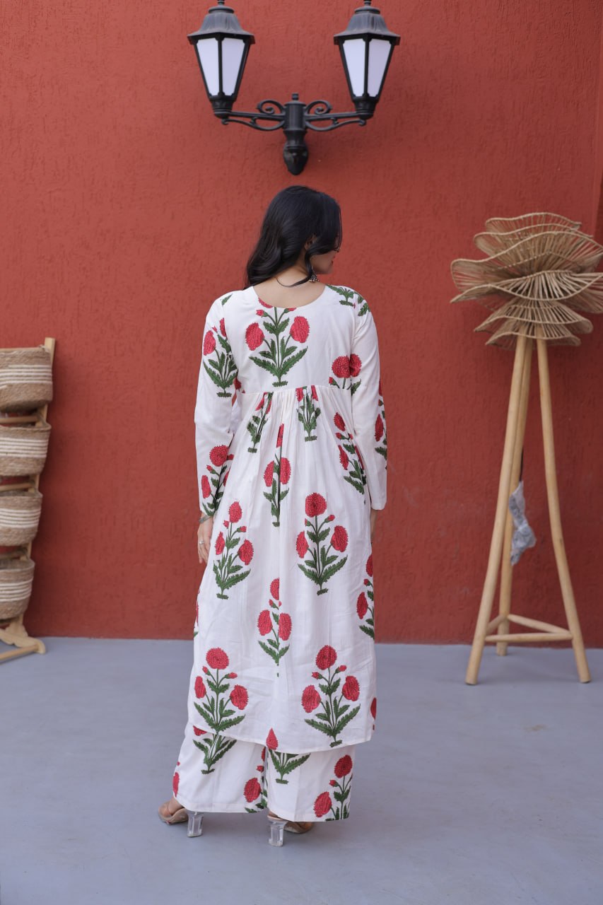 Summer Special Printed Cotton Kurti-Pant Pair