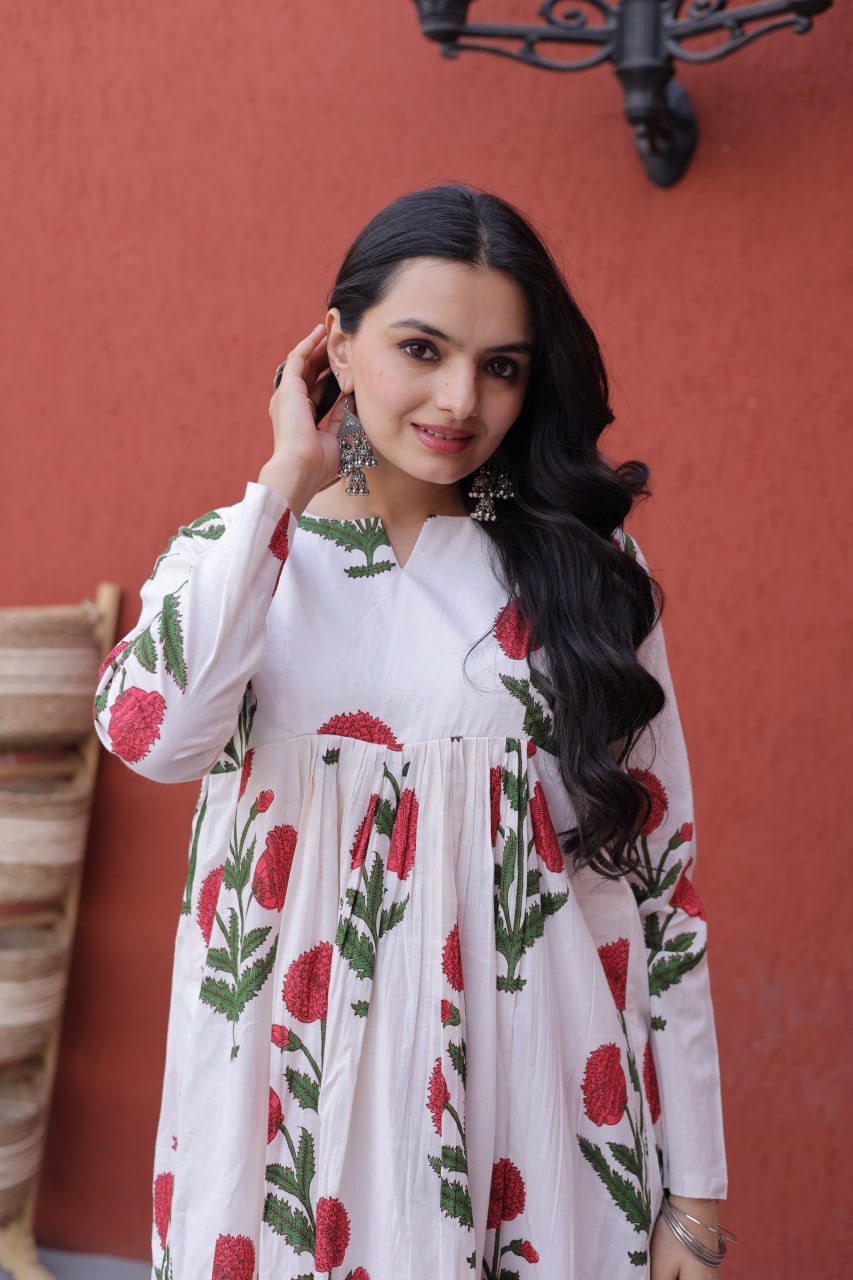 Summer Special Printed Cotton Kurti-Pant Pair