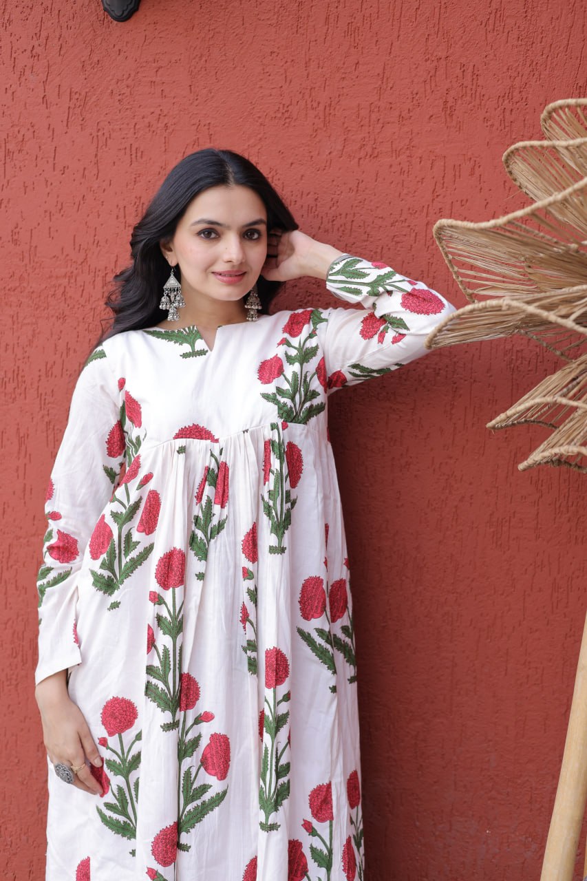 Summer Special Printed Cotton Kurti-Pant Pair