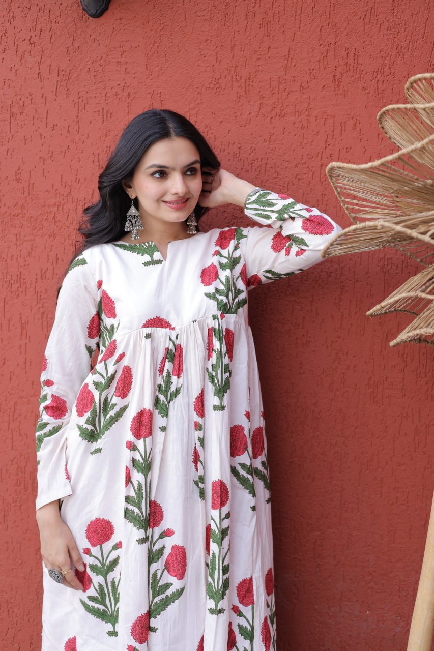 Summer Special Printed Cotton Kurti-Pant Pair