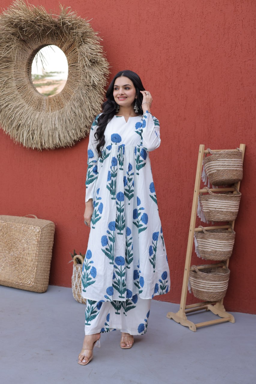 Summer Special Printed Cotton Kurti-Pant Pair