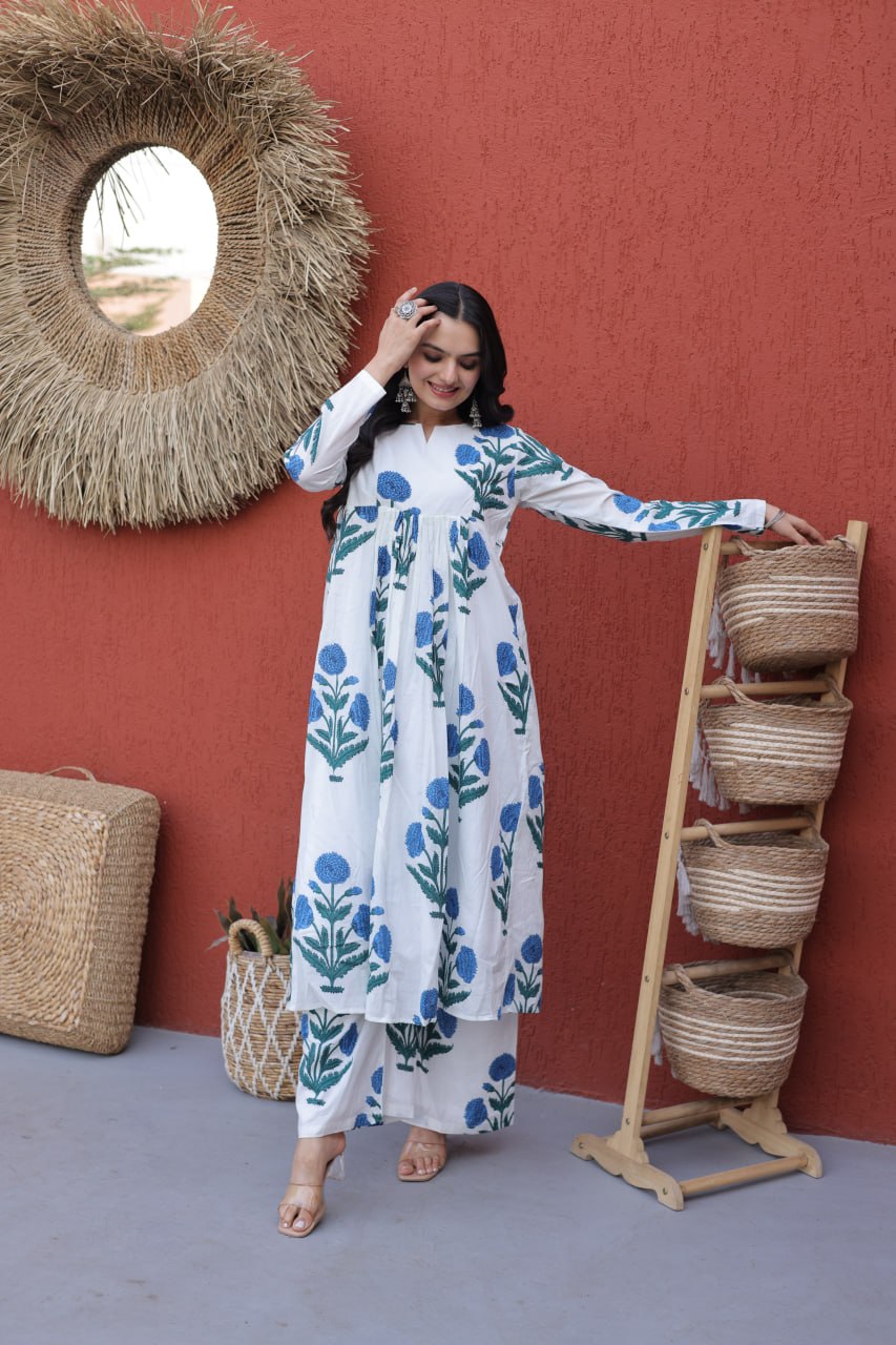 Summer Special Printed Cotton Kurti-Pant Pair