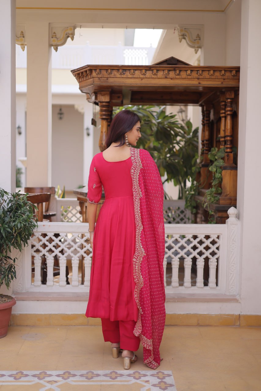 Charvi Mul Chanderi Beads Embroidered Gown Dupatta Set
