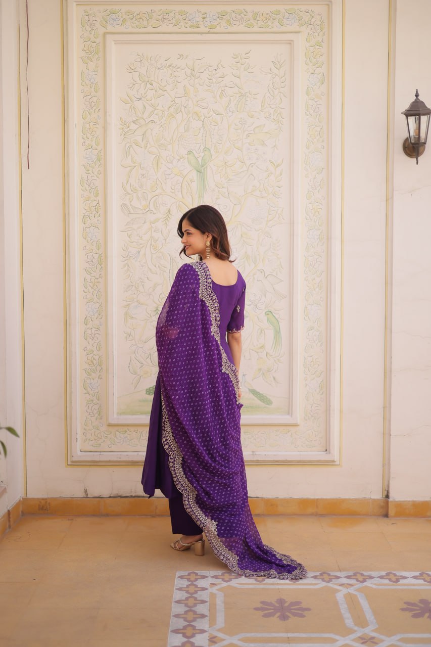 Charvi Mul Chanderi Beads Embroidered Gown Dupatta Set