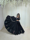 Navratri Collection Black Flared Ethnic Outfit with Vibrant Embellished Detailing