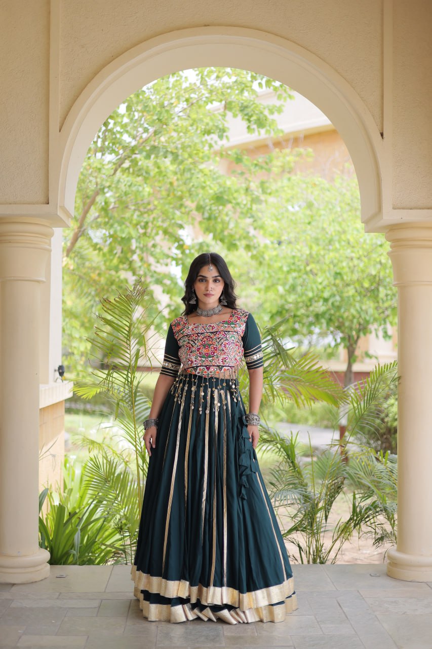 Aarohi Green Reyon Gota Patti Lehenga Choli