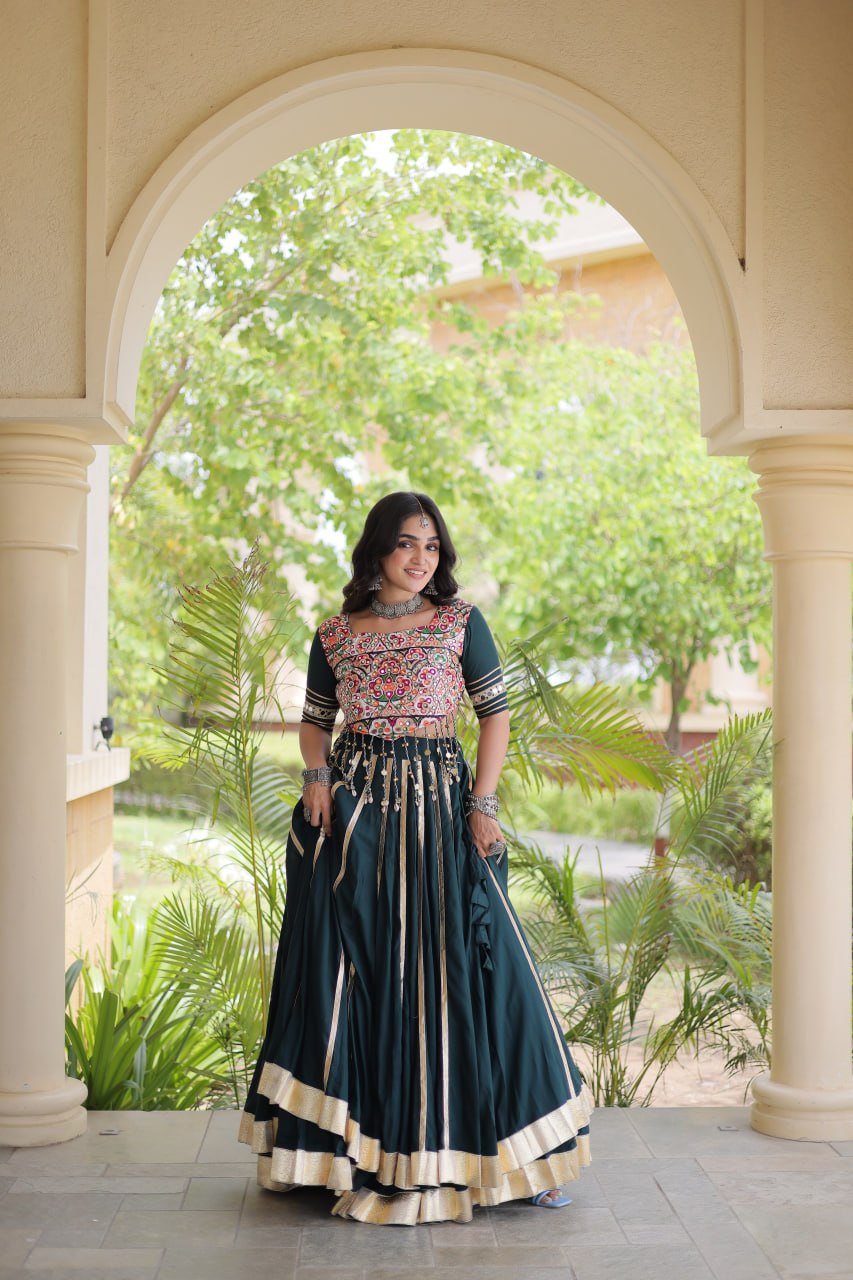 Aarohi Green Reyon Gota Patti Lehenga Choli