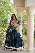 Aarohi Green Reyon Gota Patti Lehenga Choli