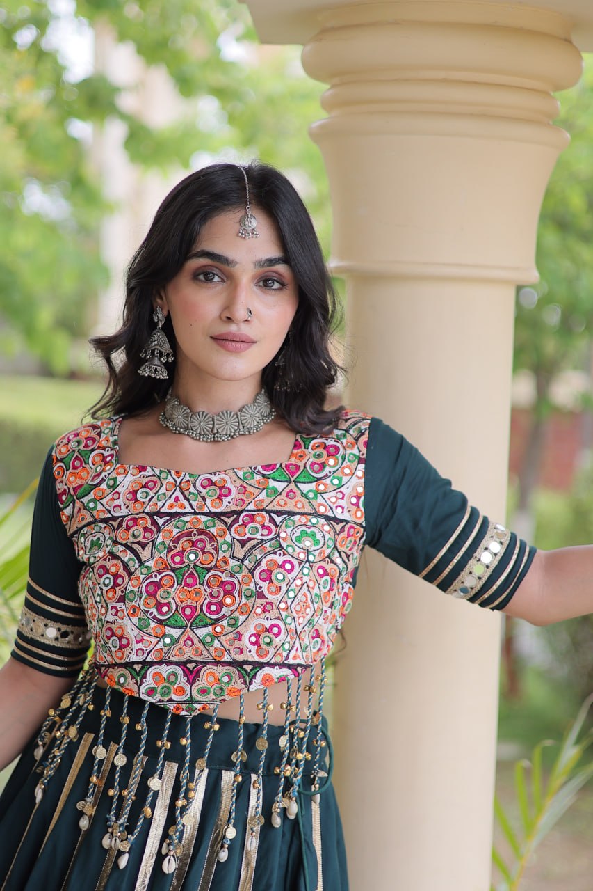 Aarohi Green Reyon Gota Patti Lehenga Choli