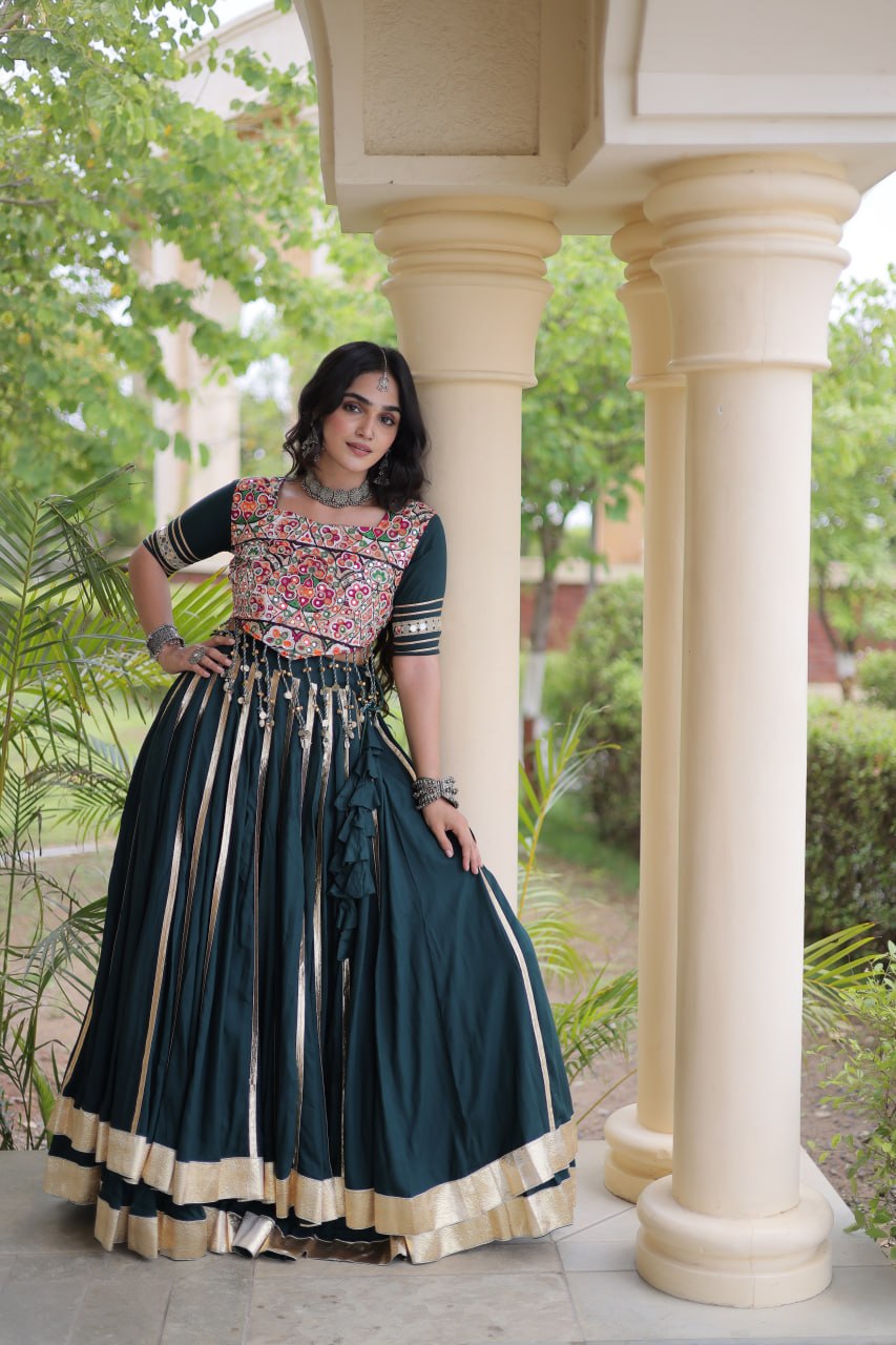 Aarohi Green Reyon Gota Patti Lehenga Choli