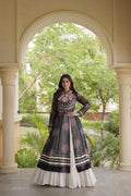 Kritika Black Kora Cotton Bandhani Lehenga & Kurti Set