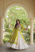 Kritika Green Kora Cotton Bandhani Lehenga & Kurti Set