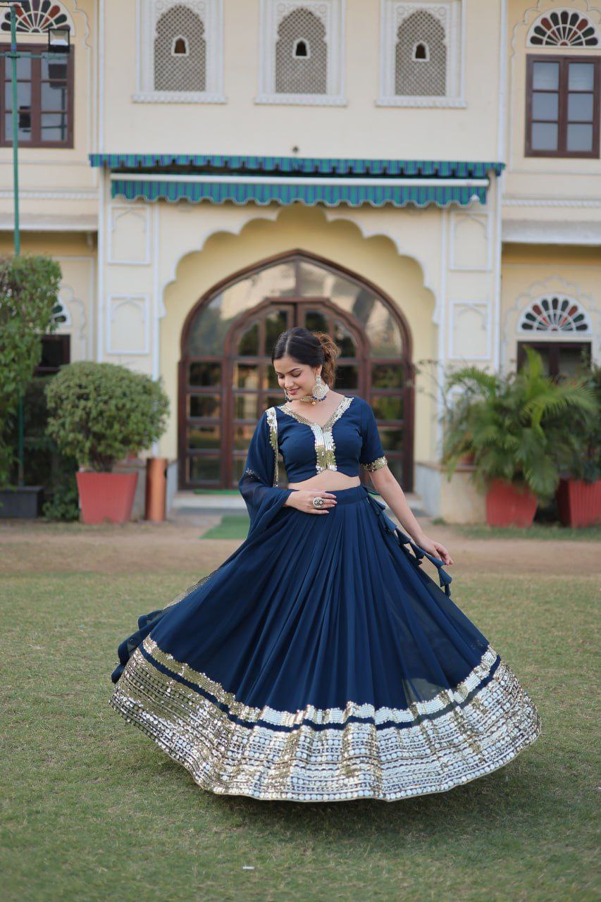Royal Radiance: Georgette Lehenga Choli Ensemble 