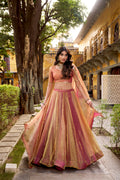 Prabhavati pink color carika silk embroidery work lehenga choli set
