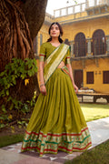 Prerna Green Color Pure Chanderi Zari Weaving Work Paithani Lehenga Choli