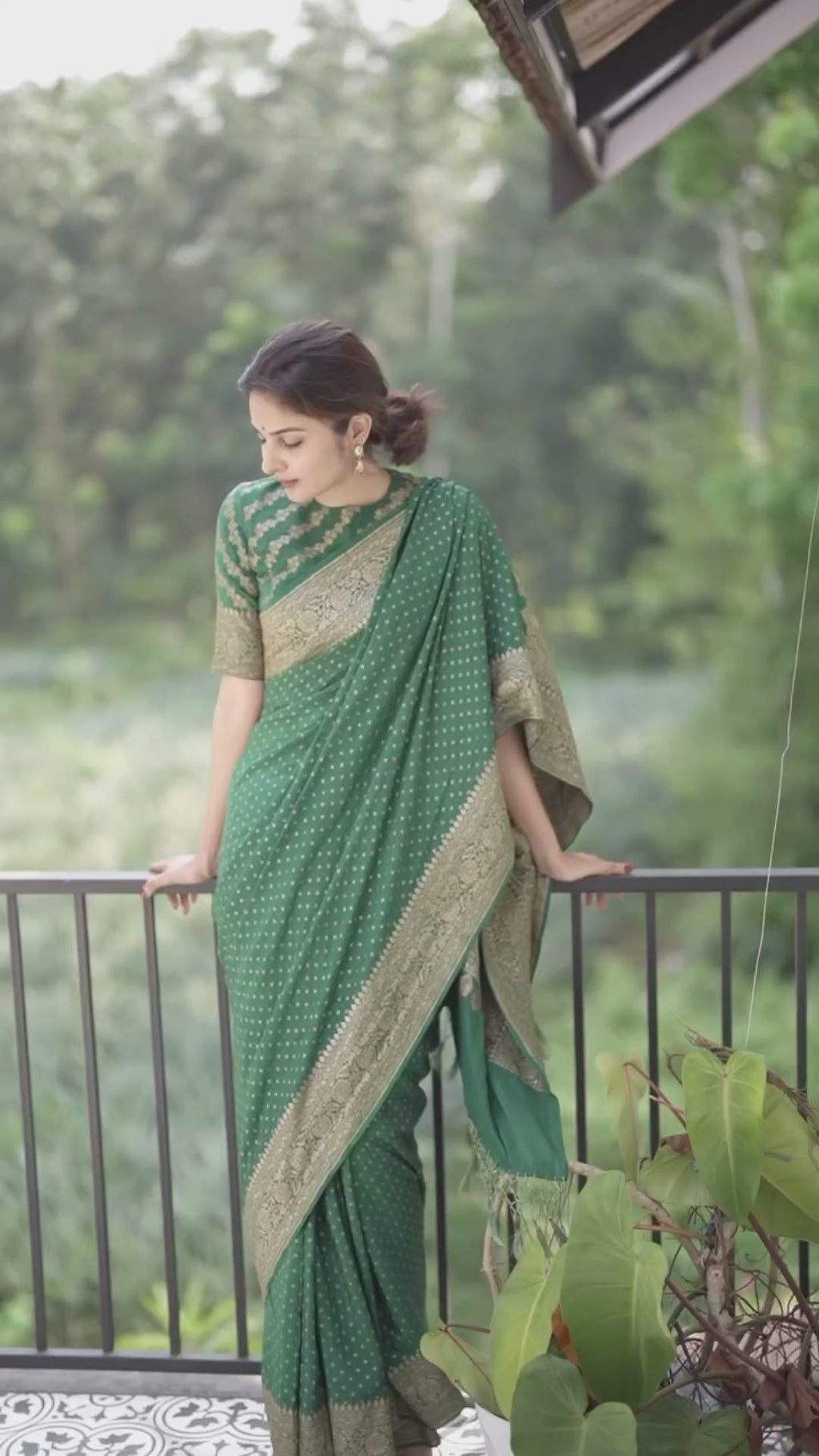 Vamika Green Pure Banarasi Silk Saree