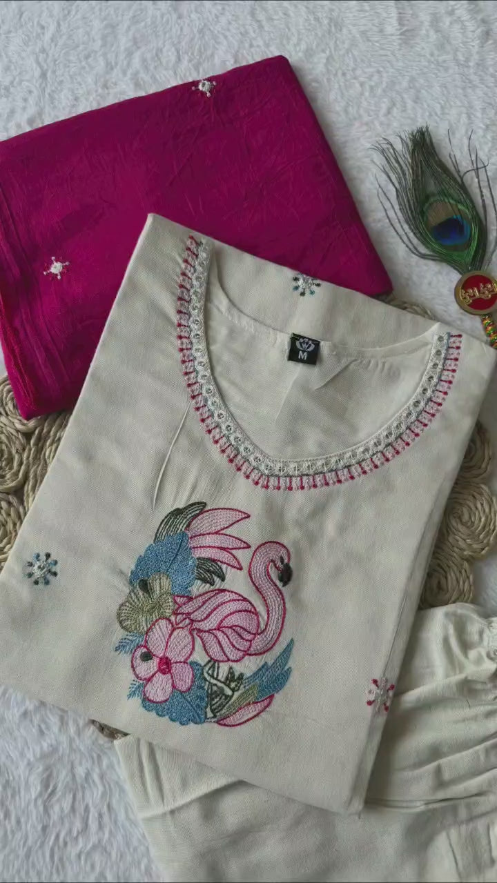 Akansha Cream Coloured Khadi Cotton Kurta Sets