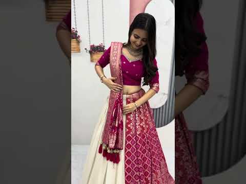 Shubhangi Pink Color Jacquard Silk Half Saree Lehenga Choli
