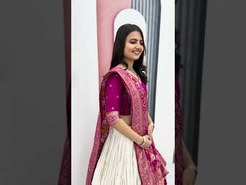 Shubhangi pink jacquard silk half saree lehenga choli