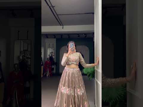 Anya Brown Color Fendi Sequins Embroidery Co-ord Lehenga Set