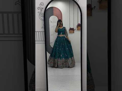 Raji Teal Green Vichitra Silk Embroidery Sequins Thread Work Lehenga Choli with Dupatta
