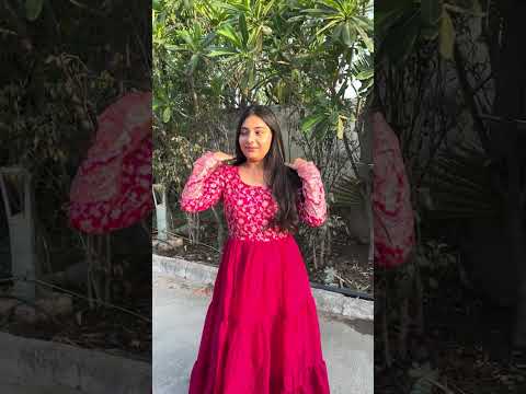 Gitanjali pink faux blooming sequins embroidered gown with dupatta