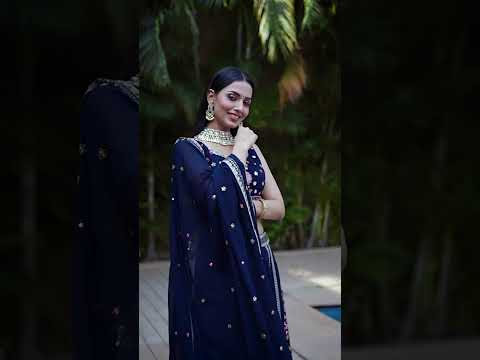 Navya Deep Navy Blue Color Floral Embroidered Lehenga Choli with Dupatta