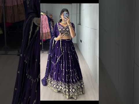 Purple Color Fendy Satin Beads Embroidered Lehenga Choli with Dupatta