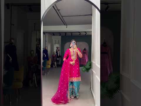 Anuttara Pink Embroidered Silk Kurti Sharara Set