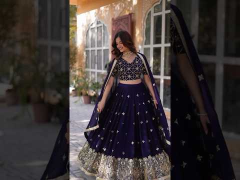 Kiana Dark Purple Rangoli Silk Embroidered Lehenga Choli