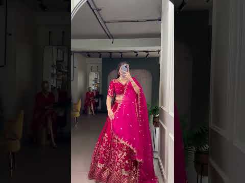 Aarika Rani Pink Natural Silk Sequins and Thread Embroidery Work Lehenga Choli